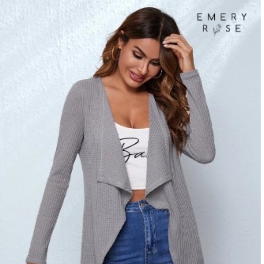 Emery Rose Waffle Knit Cardigan